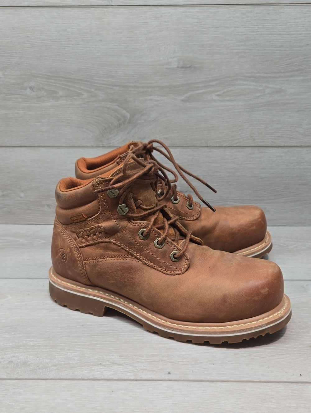 Hawx Women's 5" Lace-Up Work Boots Leather Composite Steel Toe Shoes Sz 7.5B